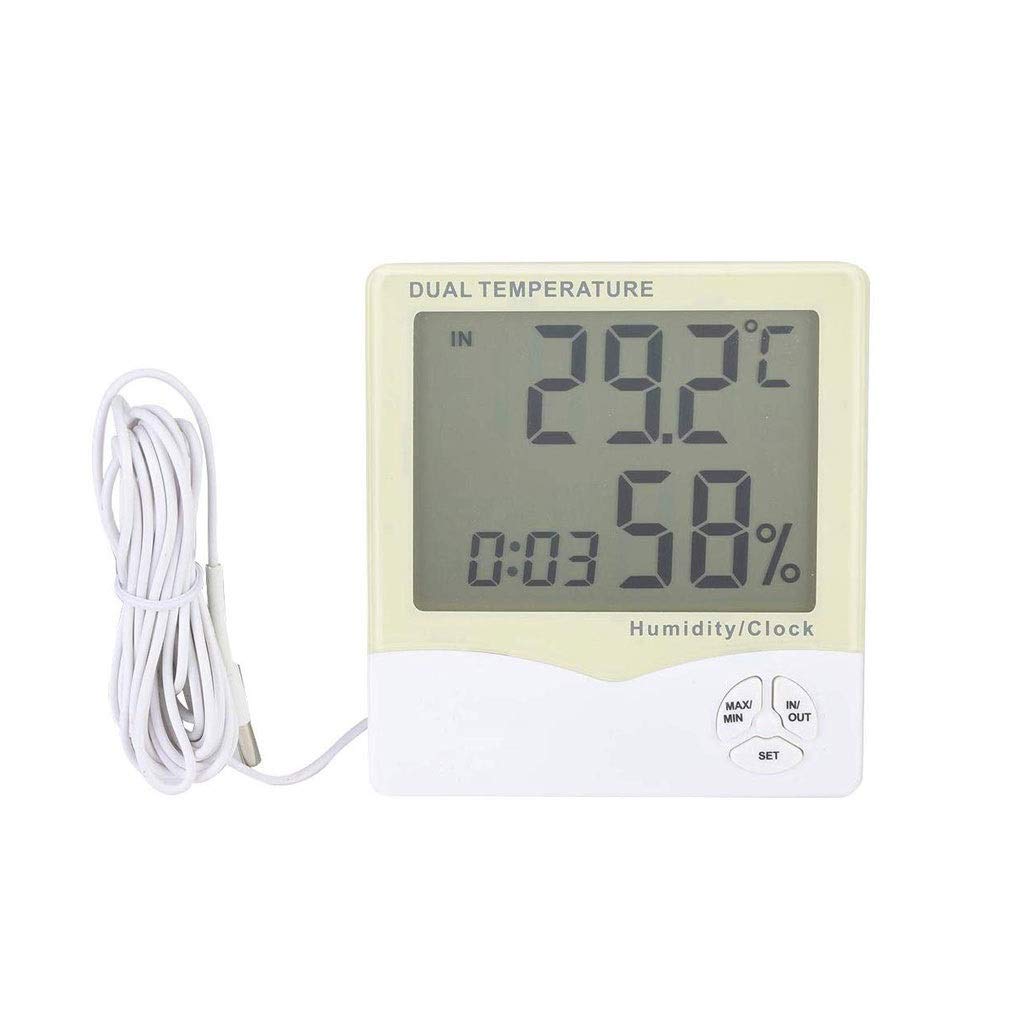 Cyfrowy termometr z higrometrem do użytku w pomieszczeniach, z pomiarem wilgotności powietrza, dokładnym monitorem temperatury, wilgotności, do domu, biura, szklarni, ogrodu wewnętrznego