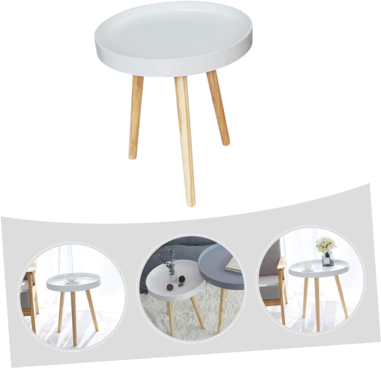 BESTOYARD Nordic Side Table for Sofa Minimalist Bedside Storage Rack Corner Table for Living Room and Bedroom Smooth Design