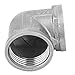 G1in Stainless Steel Female Thread Elbow Connector Pipe Fitting Quick Adapter Plumbing Gas DIY Industrial Decor