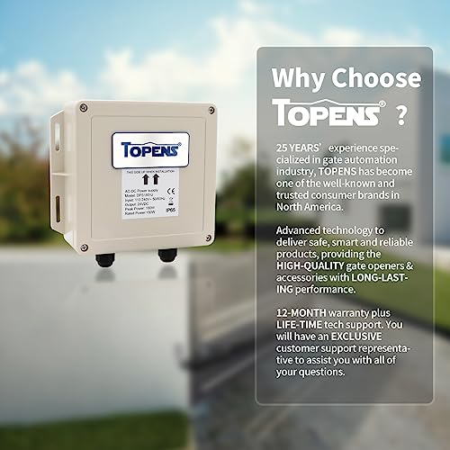 Topens Dps180-U Ac-Dc Power Supply Adapter 100-240Vac To 24Vdc 150W Transformer Waterproof Converter Outdoor Use For Automatic Gate Openers Cctv Security Cameras Led Strip Lights #TOP7