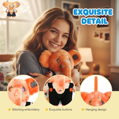 CGIILS DIY Plush Elephant Doll with Removable Outfit, 9.8" Soft Stuffed Animal Dress-Up Toy for Kids, Collectible Gift — view 5