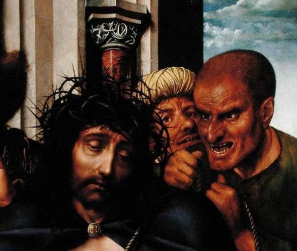 Impression d'affiches La Moquerie du Christ Quentin Massys - Affiche toile portrait 60x90cm