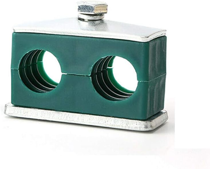 SUPERTOOL Pipe Clips 2Pcs Hydraulic Pipe Clamp Standard Double Holes Plastic Pipe Clamps for Metallurgy, Petroleum, Chemical Industry (Outer Diameter:8MM)