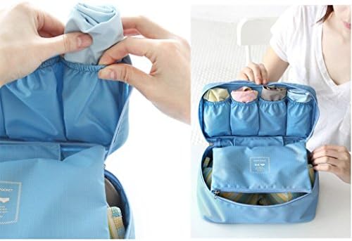 vanki 1 pc Portable Travel Drawer Dividers Closet Organizers Bra Underwear Storage Bag,Sky Blue image 4