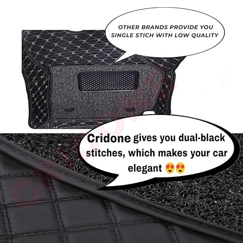 Image of Premium 7D Car Mat for Mahindra BE 6e (Model : 2024-2026) || Luxury Leather Dual-Stitch Full Set 7D Floor Mats || Color : Black with Black Grass (Design-1)