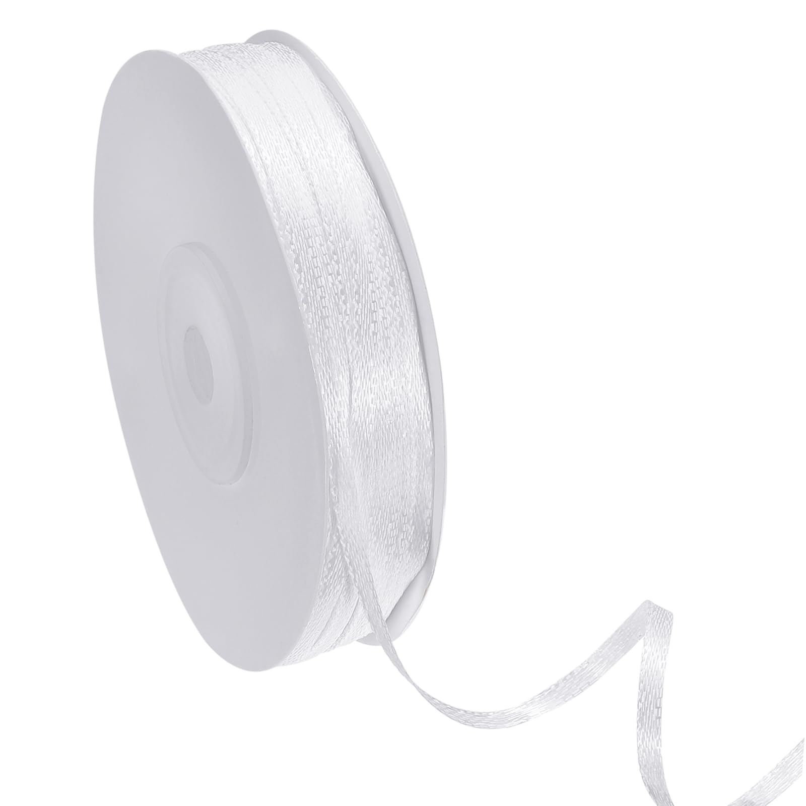 PATIKIL Satin Ribbon (91m, 3mm Wide, White) Double Face Solid Fabric Ribbon, Suit for Craft/DIY/Gift Wrapping/Hair Bows/Floral Bouquets/Wedding/Birthday/Party Decoration — image 1