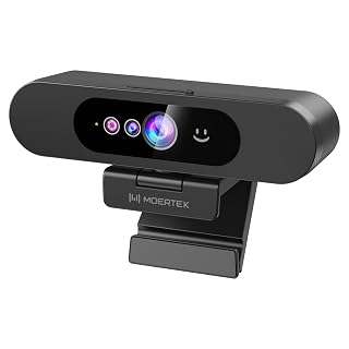 Window Hello Webcam, 1080P 30fps Camera with Noise-reducing Mic, Plug & Play, 90° Wide Angle, Built-in Privacy Cover, 360° Rotation & 90° Tilt, Perfect for Zoom, Google Meet, Microsoft Teams - Amazon product rated Grade A