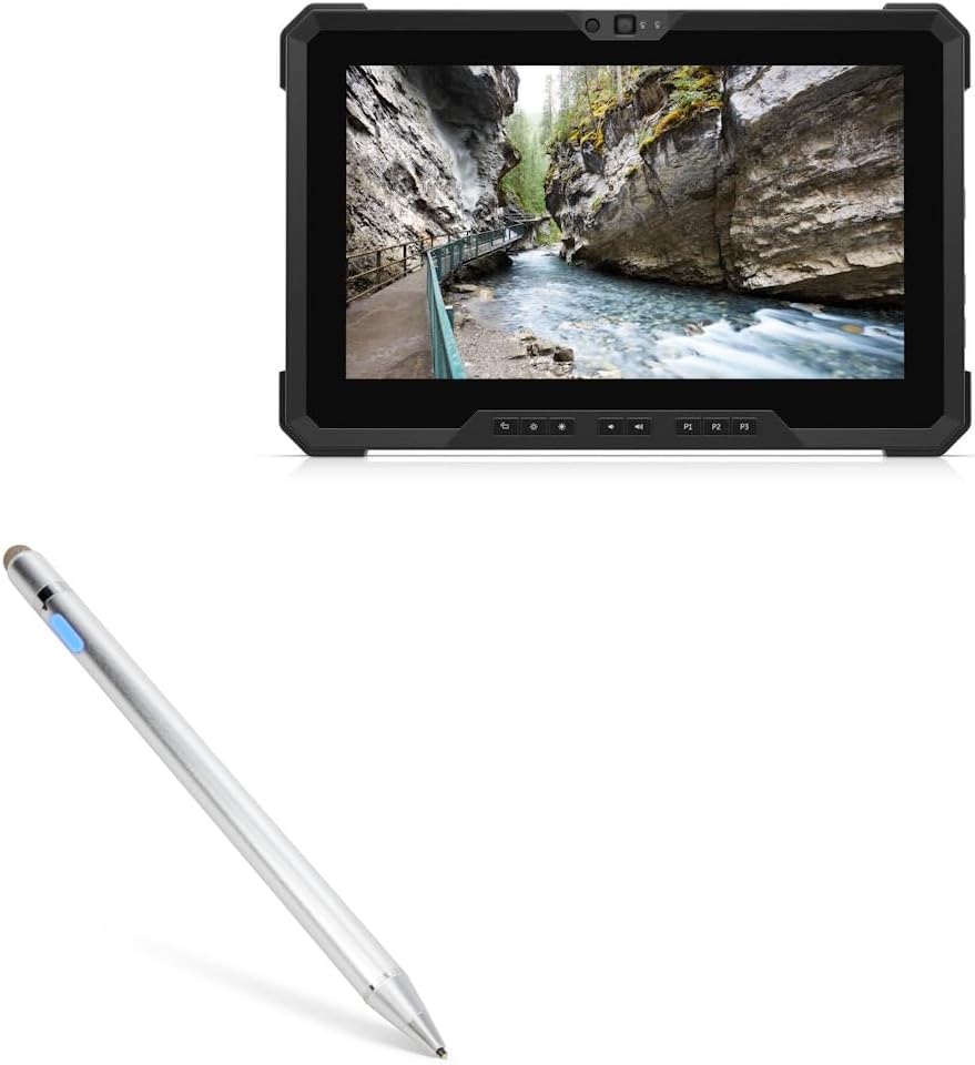BoxWave Stylus Pen Compatible with Dell Latitude 7220 Rugged Extreme - AccuPoint Active Stylus, Electronic Stylus with Ultra Fine Tip - Metallic Silver