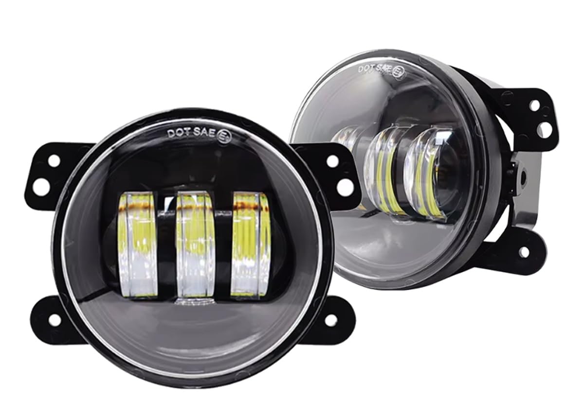 Farol de Milha LED Auxiliar 3,5 Polegadas Redondo, Par 30W, Iluminação Intensa e Visual