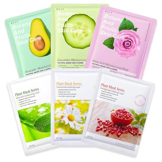 Confezione da 6 Maschera Viso, Maschere Viso Regalo Set, Sheet Face Mask, Maschera Bellezza Viso, Maschere In Tessuto Viso, Idratazione profonda, spa per la pelle