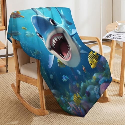 Couverture en Flannel Requin 3D 180×200cm pour Canapé et Lit - 8