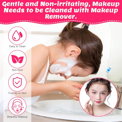 Aomig Kinderschminke 18 Farben Make up Set Mädchen Spielzeug Waschbares, Sicheres und Ungiftiges Schminkset, Geeignet für Halloween Weihnachten, Geburtstag, Karneval Geschenke für Kinder über 4 Jahre