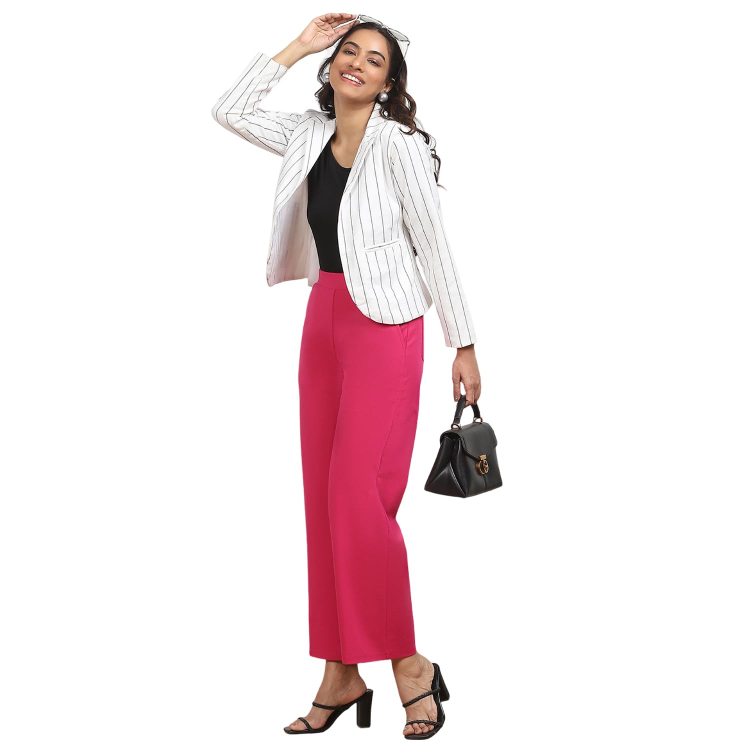 biba Women Polyester Relaxed Solid Pants-picture-34