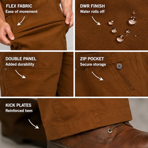 Women's Flex DuraTech Straight Fit Pants, Brown Duck, 6 RG - image 6