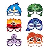 NVDFJEU 12Pcs Mask Glasses Party Favors for Inside Out,Themed Party Supplies Dress Up Masks Photo Booth Prop Cartoon Character Cosplay Birthday Gift for Kids, common