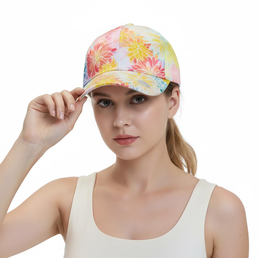 Print Baseball Cap for Women | Adjustable Summer Sun Hat for Outdoor Activities,Vacation-image-11