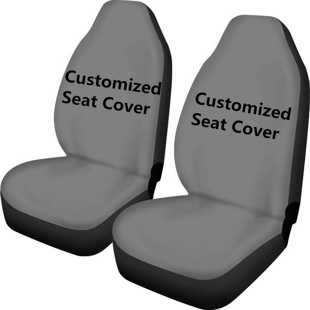 BIGCARJOB Customized Funny Universal Fit Auto Drive Car Seat Covers Durable Personality Saddle Blanket Put Your Image Here, 2Packs