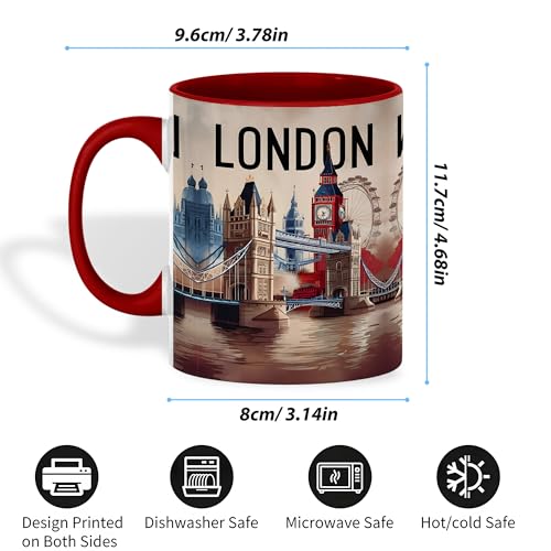 Taza de cerámica con ilustración artística de Londres 11oz miniatura 5