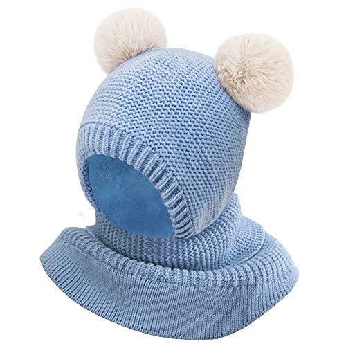 Kinder Schlupfmütze Mädchen Jungen Wintermütze Schalmütze Fleece...