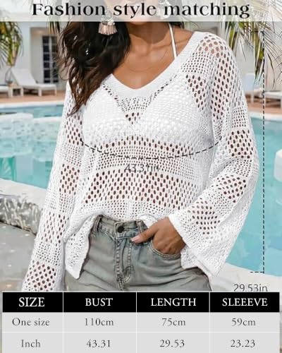 Image of CoCozy Crochet Cover Up for Women Mesh Hollow Out Bikini Cover Ups for Swimwear Summer Swimsuit 2026