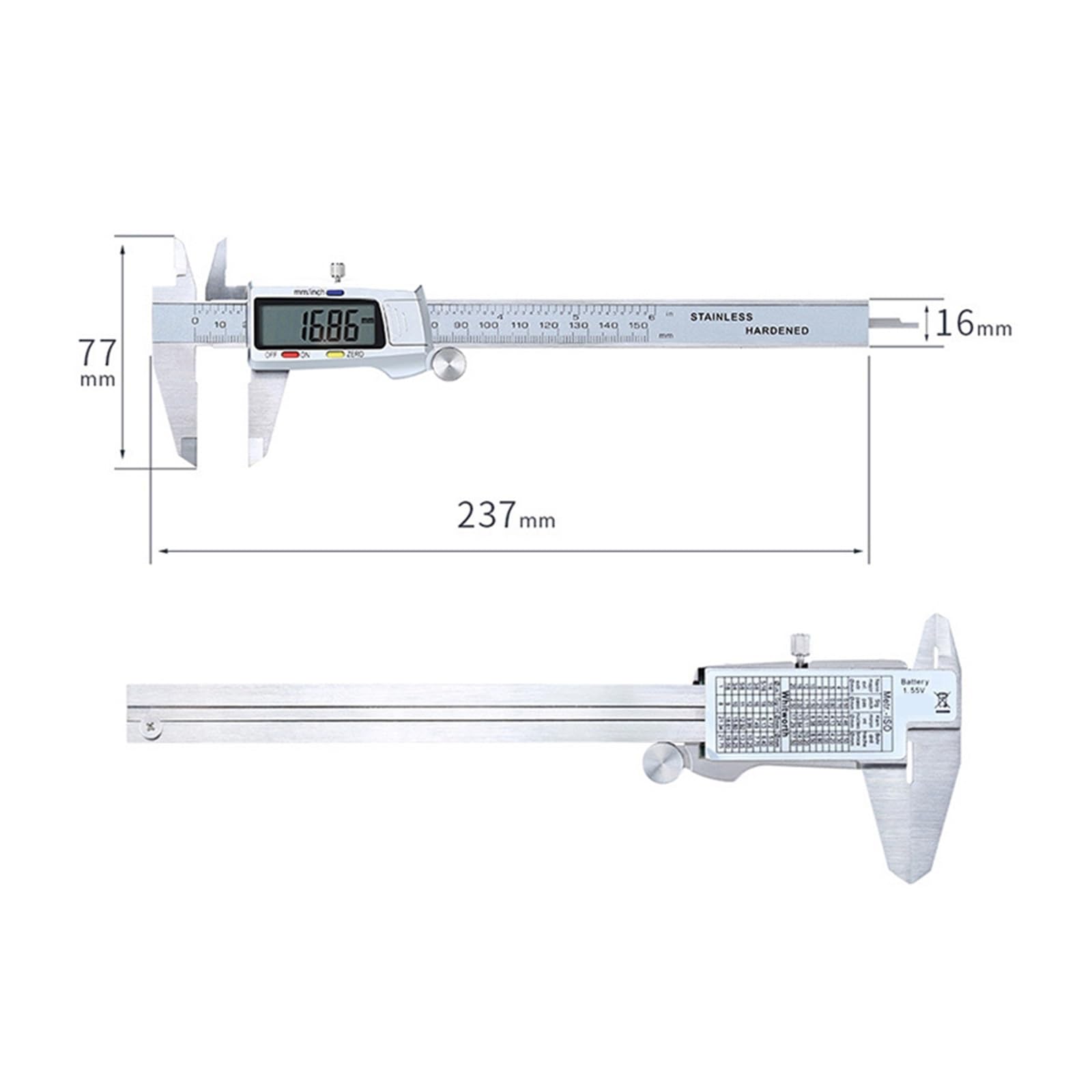 0-150mm Suwmiarka Cyfrowa Ze Stali Nierdzewnej Mm/cal Cyfrowy Noniusz Sztanga Elektroniczny Metalowy Pachometr Pomiarowy Kaliber Gauge WyraźNy łAtwy Do Odczytania