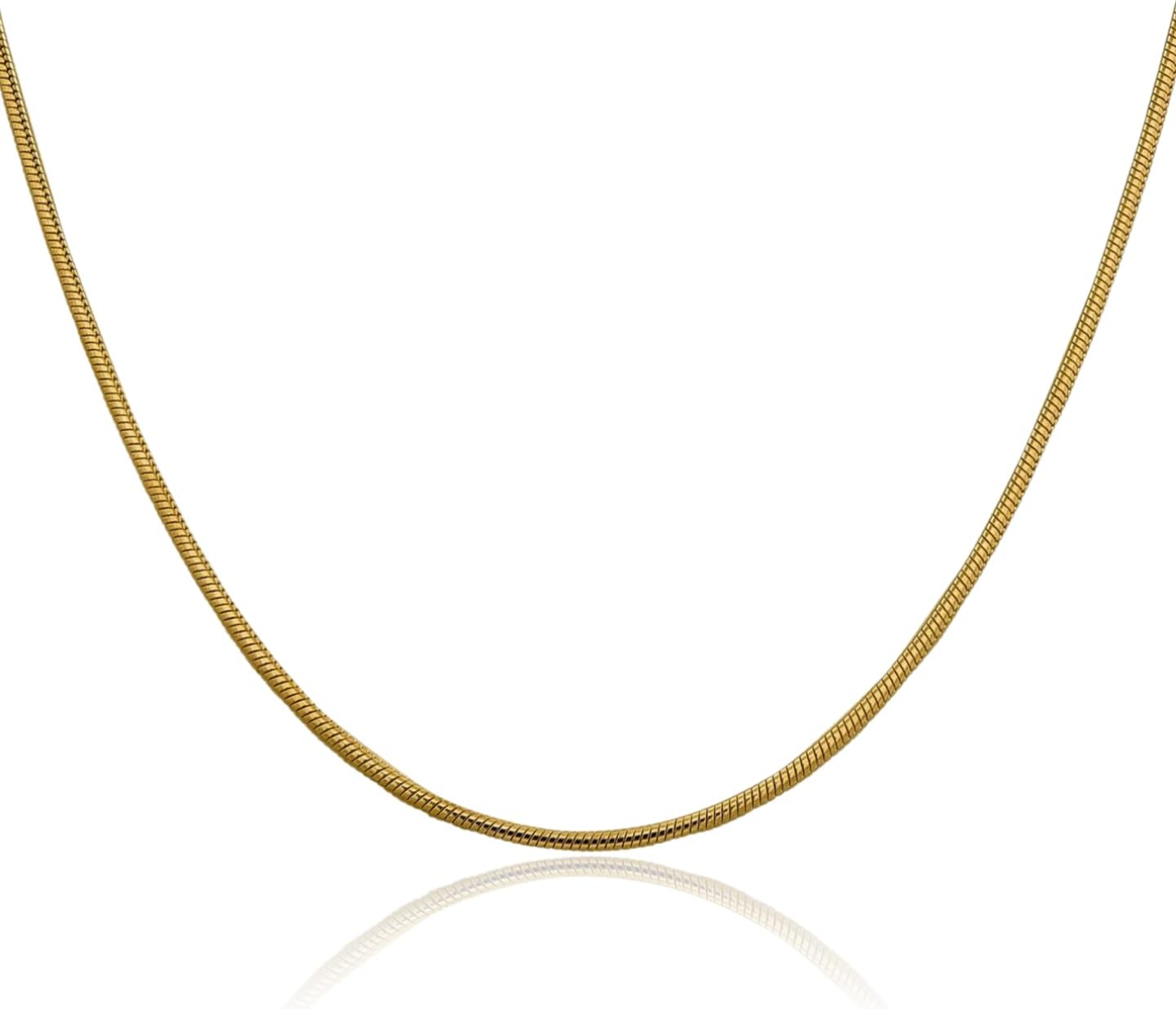 IceCarats 14K Solid Yellow Gold 1.85mm Thin Round Snake Chain Necklace Polished