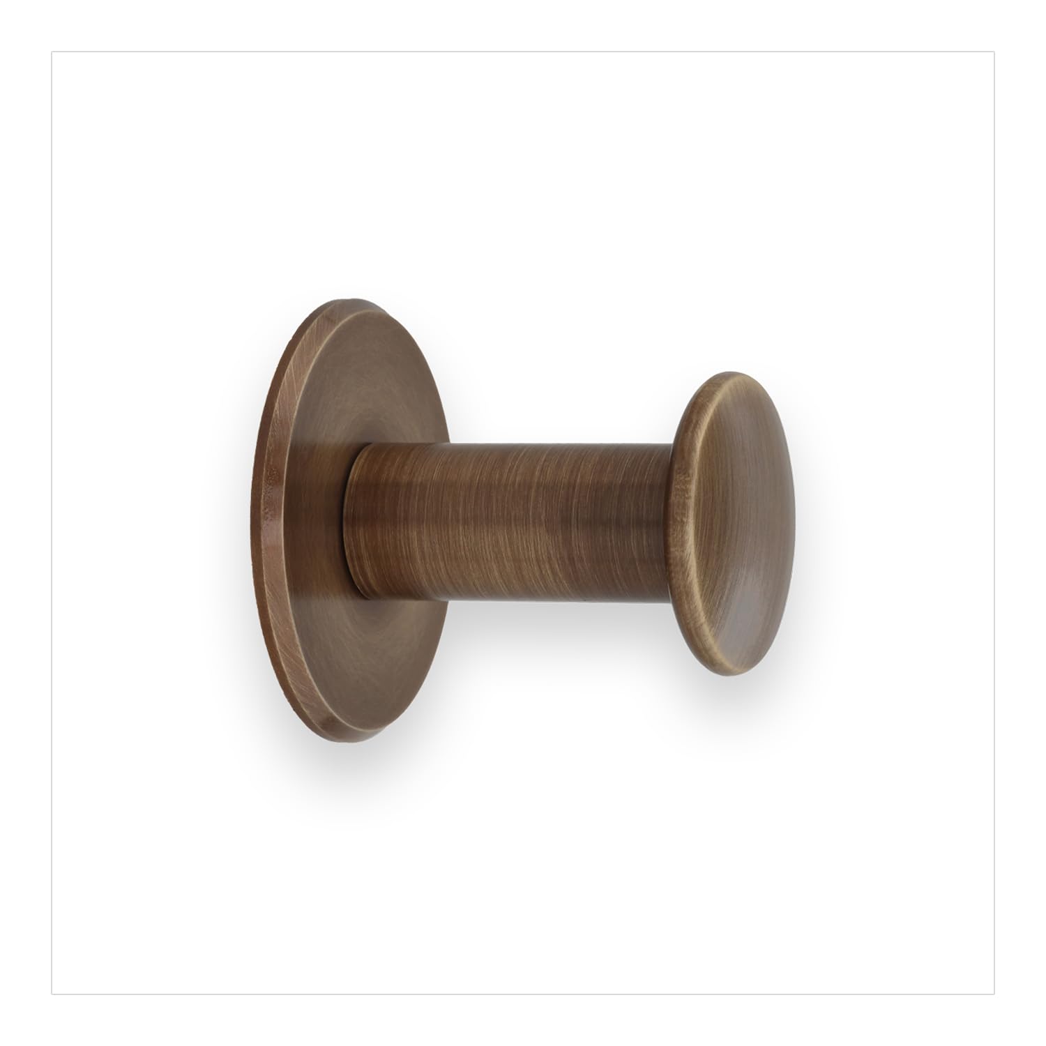 EVI Herrajes | Coat Hook | Wall Hanger Brass | Antique Leather Finish | for Hanging Clothes, Coats or Towels | Adhesive Towel Rail and/or Screw | 188DUALLCU