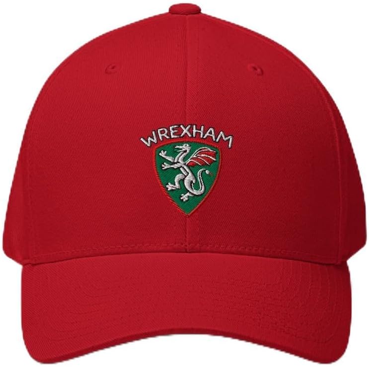 Wrexham AFC Minimalist Dragon Design Embroidered Structured Flex Fit Hat Soccer Football Cap