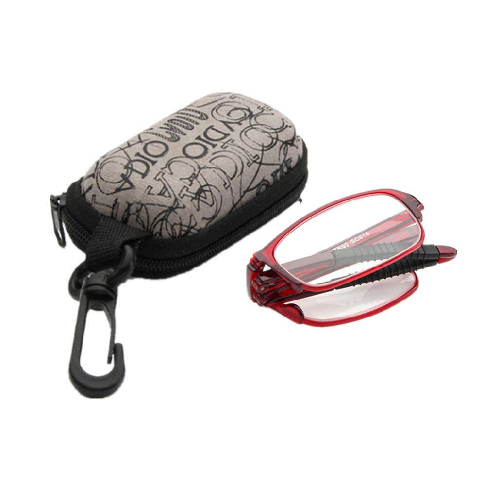GAFAS DE LECTURA PLEGABLES Gafas para leer Compacta Ligeras con funda en 2 colores de Lupa Clip de bolsillo lleva la caja de al aire libre Gafas de Lectura (+1.00 to +4.00)
