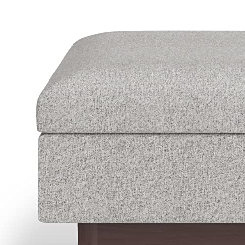 Simplihome AXCOT267S-CLG Owen 34 Inch Wide Mid Century Modern Rectangle Coffee Table Lift Top Storage Ottoman In Upholstered Cloud Grey Polyester Fabric thumb #5