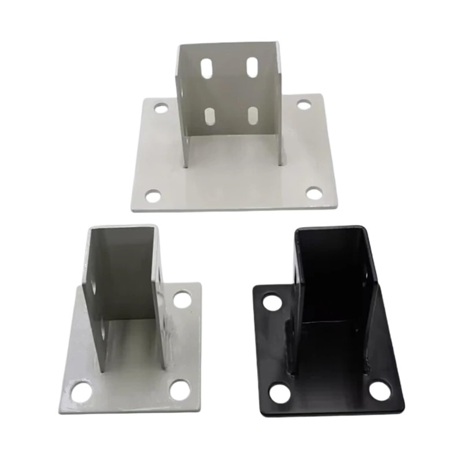 Fence Post Brackets Aluminum Profile Square Foot Connector Cup Ground Fence Base Guardrail Accessories for Fence(3030 Black)