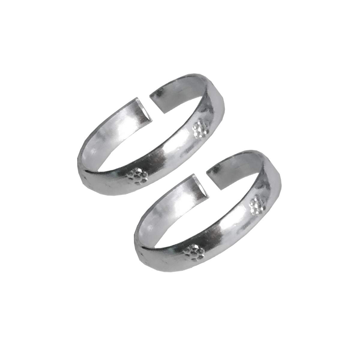 silver plated fancy bichua, toe ring for women pack of 2