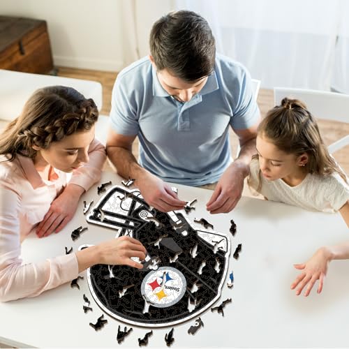 Iconic Puzzles, Pittsburgh Steelers Helmet, Wooden Puzzle officially licensed NFL, 100% sustainable - Image 2