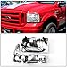 DNA MOTORING HL-OH-F99SD4P-CH-AM Chrome Amber Headlights Replacement Compatible with 99-04 F-250 / F-350 / F-450 / F-550