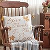 Vhc brands harvest blessings give thanks to the lord woven pillow 18×18 decorative fall throw pillow primitive decor for fall and thanksgiving  urban country home decor