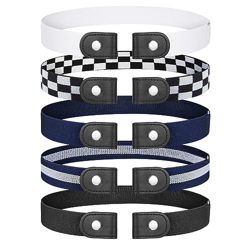 aurorayer 5 Stück Schnallenfreier Gürtel Damen Unsichtbarer Einstellbar...