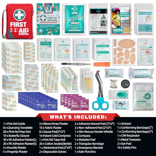 Compact 175-Piece First Aid Kit - Travel-Friendly & Reflective - Image 2