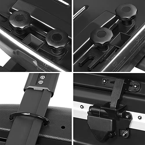 Image of DNA Motoring Extra Long XXL Rooftop Cargo Carrier Luggage Case Lockable Heavy Duty Roof Storage Box w /Lock+Keys, 110Lb Capacity, 17 Cubic Ft.(Glossy Black),PT-ZTL-8295-GSBK