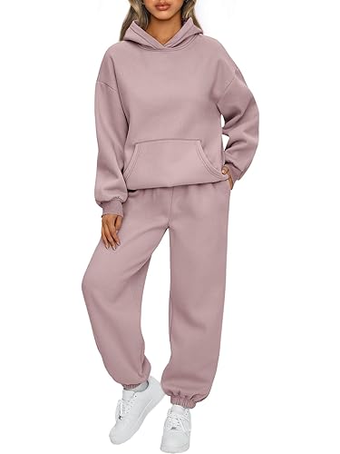 AUTOMET Womens 2 Piece Outfits Lounge Hoodie Sweatsuit Sets Plus