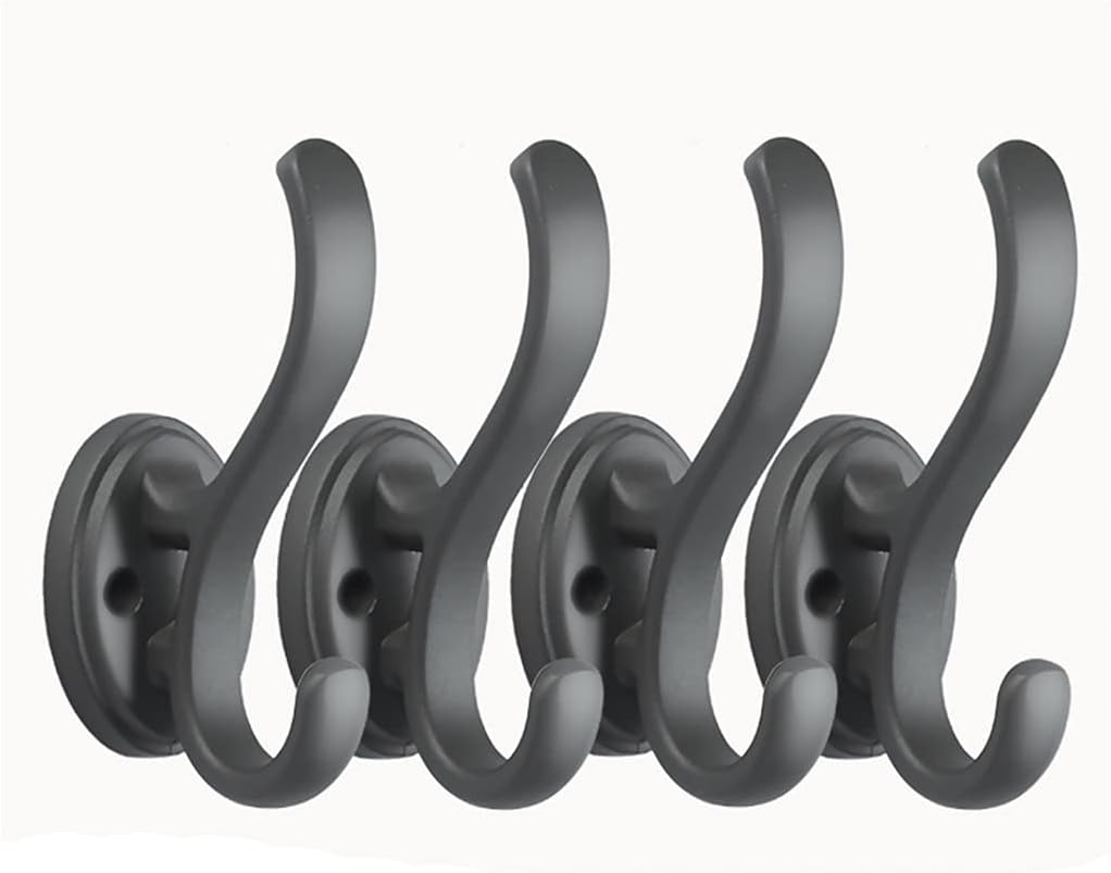 Door Wardrobe Clothes Hook Wall Hanging Wall Metal Coat Hook Coat Hook Door Back Frame Single Single Hook Free Punch(Gray)