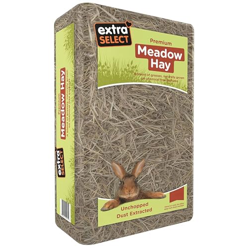 Extra Select Premium Meadow Hay for Small Animals - UK Sourced ideal Rabbit Food Hay for Guinea Pigs Hedgehogs etc - 1kg
