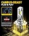 AUXITO Upgraded H7 Bulbs, 900% Ultra Brightness, 6500K White, 1:1 Halogen Size, H7LL LED Fog Light, Non-polarity, No Adapter Required, Plug and Play, Pack of 2