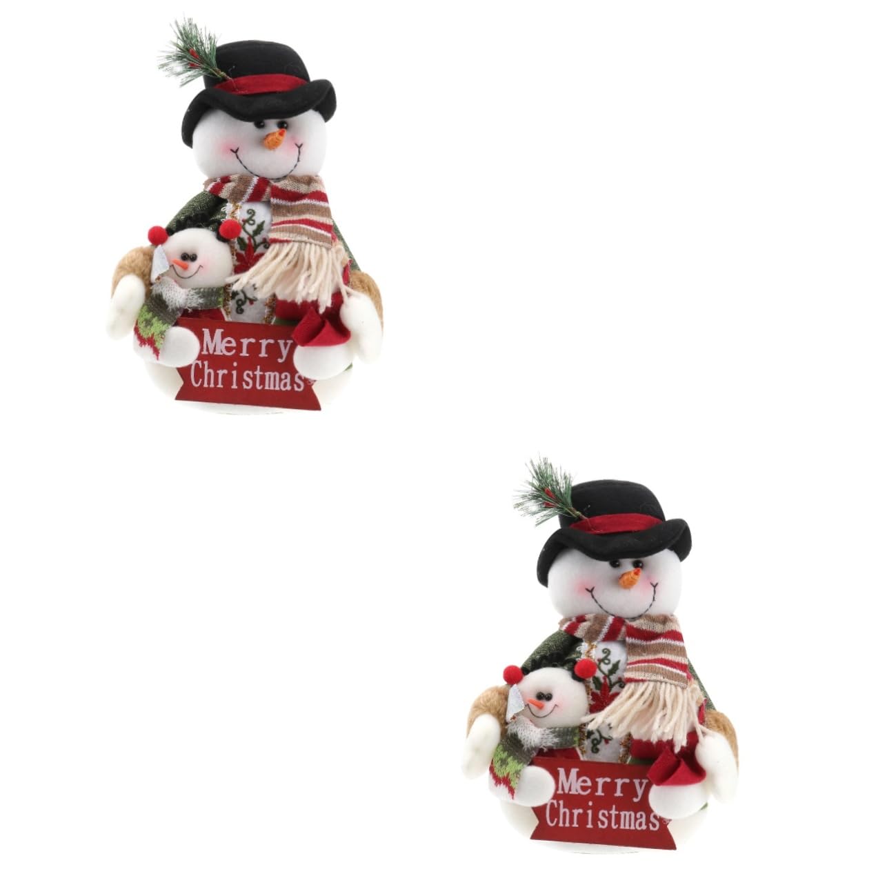 Abaodam 2 Piezas Adorno De Muñeco De Nieve Muñecas De Decoración Navideña Muñeca De Papá Noel Estatuilla De Muñeco De Nieve De Peluche Topper De Escritorio Bonecas Adornos Navidad Mayor