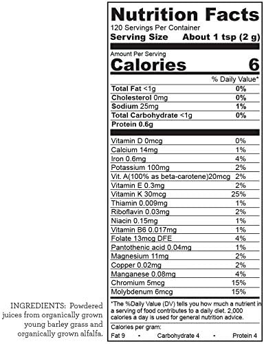 Miniatura 5 de Hallelujah Diet Organic BarleyMax - Jugo de hierba de cebada y jugo de alfalfa en polvo, fórmula vegana, suplemento dietético a base de plantas,
