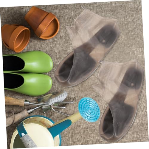 1 par de fundas para calzado de silicona impermeables para lluvia, protectoras de calzado reutilizables para hombres y mujeres, aptas para uso al aire libre miniatura 4