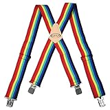 MELOTOUGH Rainbow Suspenders Work Suspenders Mens Suspenders 2' Wide Adjustable full Elastic Braces...