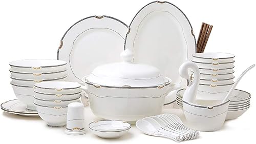 CZDYUF - Juego de vajilla de cerámica simple y juego de platos para el hogar cuenco y palillos de porcelana nórdica para el hogar