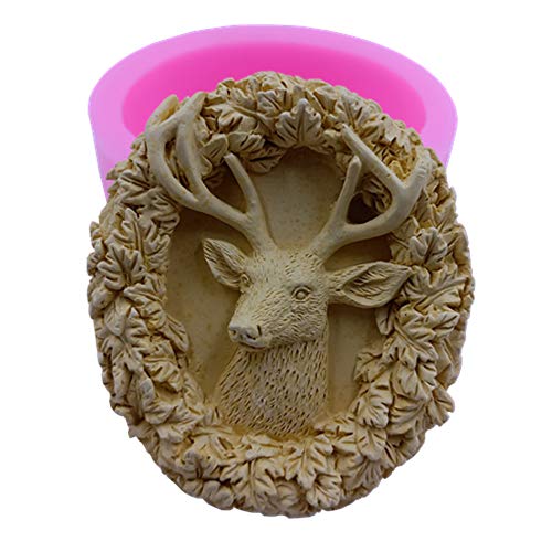 Deer Head Soap Candle Mold Silicone Soap Molds Food Grade Chocolate Cake Molds Decorating Aromatherapy Gypsum Wax Silicone Mould