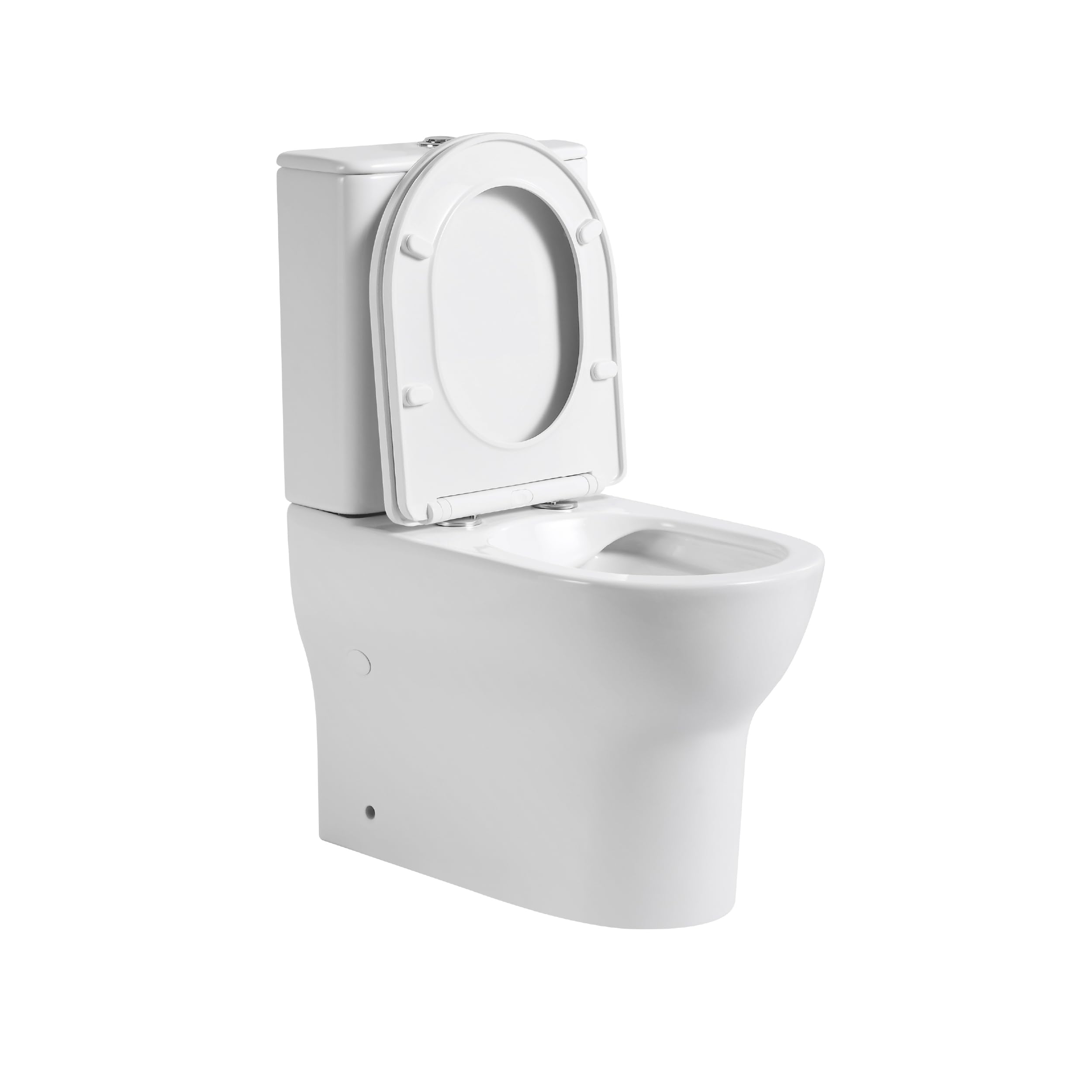 BAIKAL Inodoro de Cerámica T2. WC Compacto a Suelo con Sistema Rimless y cisterna Monobloque con mecanismo de Doble Descarga. Sanitario completo con Salida Dual y Asiento con caída Amortiguada.