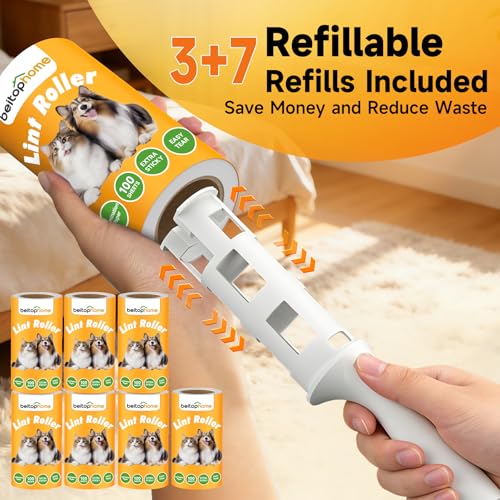 Image of Extra Sticky Lint Roller for Pet Hair, 1000 Sheets, 3 Handles